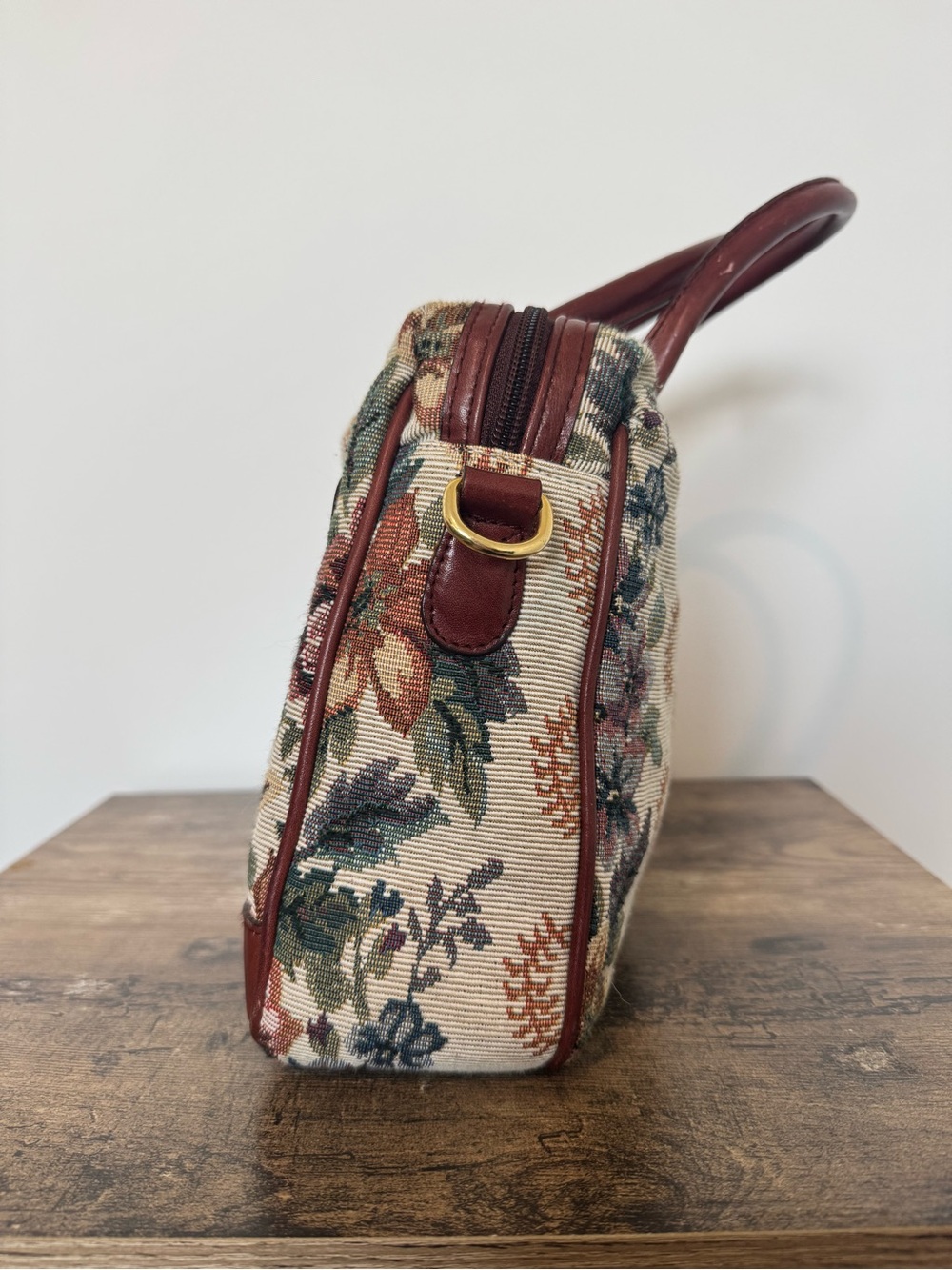 Vintage Etienne Aigner Floral Tapestry Top-Handle Satchel Handbag - Picture 6 of 15